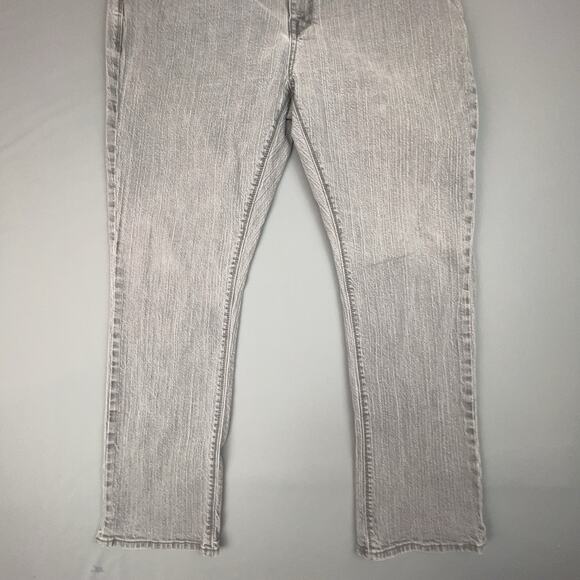 Volcom Vorta Slim Straight Jeans Mens 42 Gray Crinkle Wash Raw Hem - Picture 6 of 12